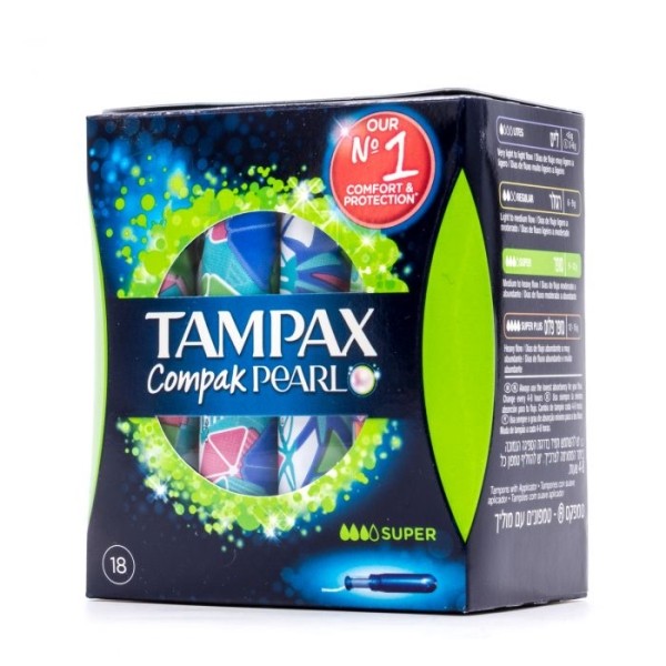 Tampax compak pearl super 18 tampones