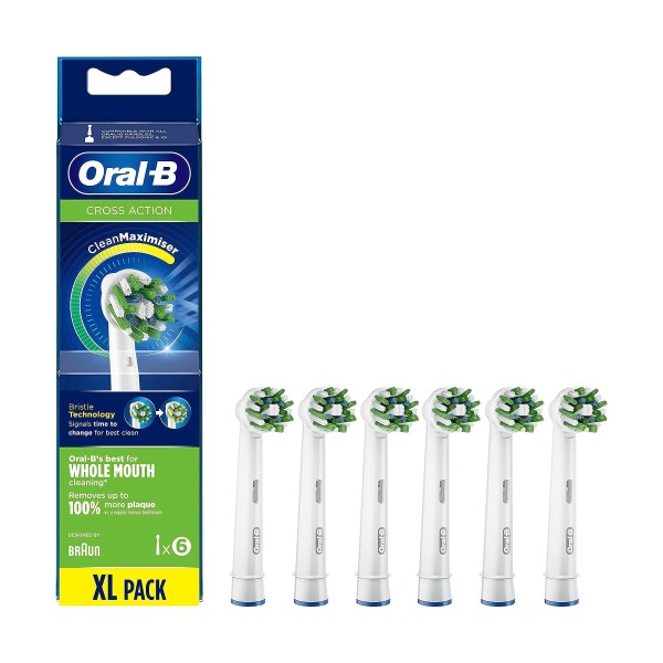Oral-b crossaction clean 6u / recambios de cepillo de dientes eléctrico